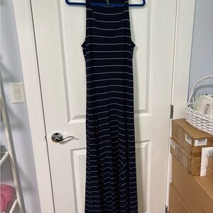 Lauren Ralph Lauren Navy and White Striped Maxi Dress